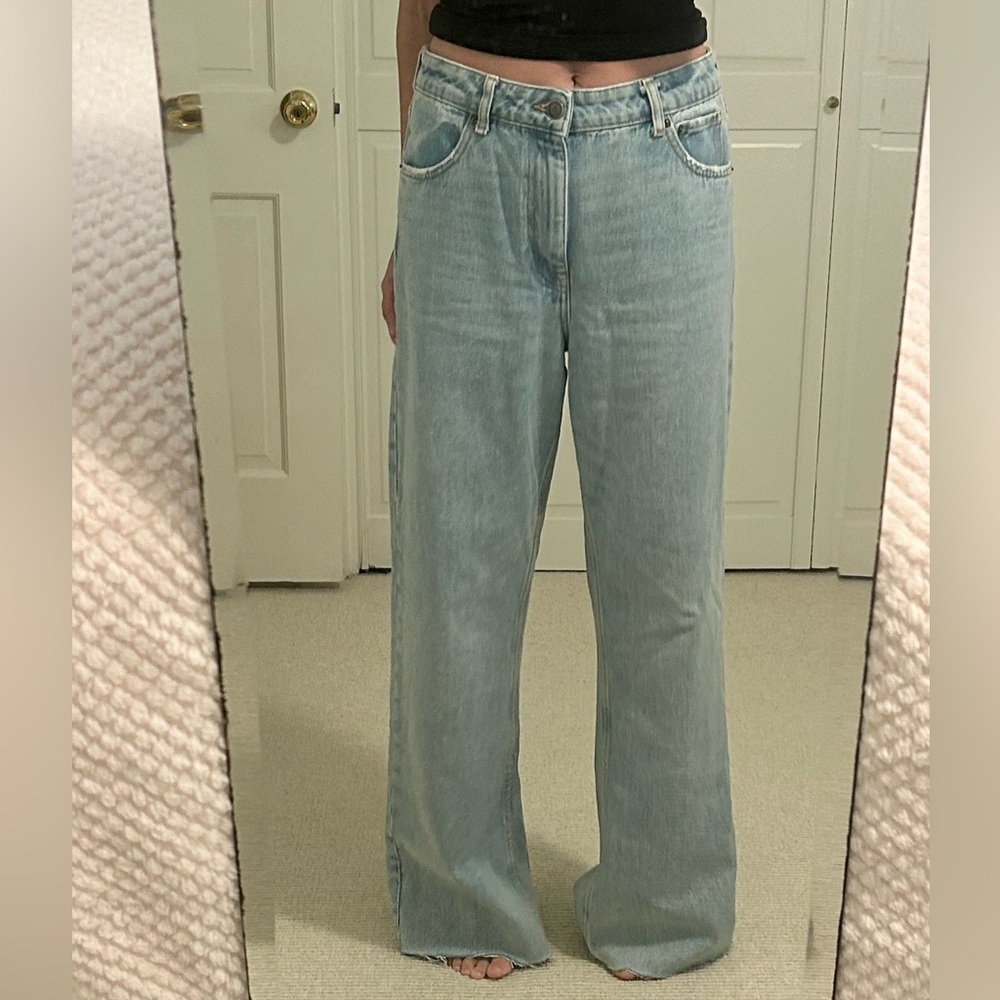 Zara Light Blue Wide Leg Jeans
